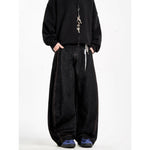 Starry Sky Pattern Saber-Style Mens Retro Loose Straight-Leg Wide-Leg Casual Trousers