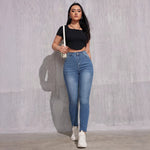 High-waisted Butt-lifting Skinny Jeans For Women