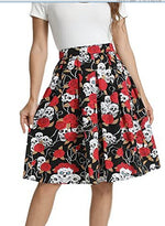 Digital-print Womens Midi Skirt