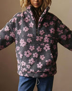 Fleece Flower Womens Hoodie