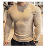 Mens Fashionable Casual Waffle-Weave Sweatshirt