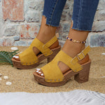 Plus-size Chunky-heel High-heeled Sandals For Women Versatile And Comfortable