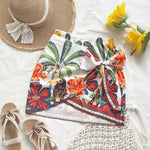 Womens Tropical Palm Leaf And Bird Color-Print Dress