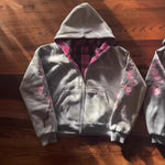 American-style Trendy Vintage Letter-embroidered Patchwork Reversible Loose-fit Hooded Jacket Hoodie