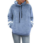 Womens Relaxed-fit Fur-panelled Long-sleeve Ribbed Hoodie With Drawstring Details