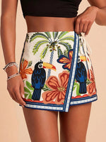 Fashionable Minimalist Casual Printed High-waisted Shorts