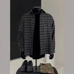 New Mens Long-sleeve Plaid Shirt