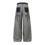 Mens American Style High Street Wide Leg Denim Jeans
