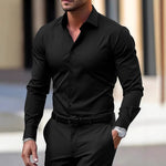 Mens Long-Sleeve Plus-Size Business Shirt