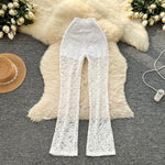 Pure And Alluring Versatile Thin Sheer Lace Pants Casual And Tight-fit