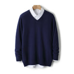 V-neck Cashmere Sweater Loose Fit Extra Thick
