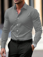 Mens Long-Sleeve Plus-Size Business Shirt