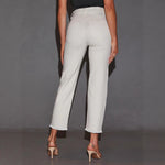 Plus-size Womens White Mid-rise Straight-leg Jeans
