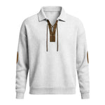 Mens Fashion Solid-Color Long-Sleeve Loose-Fit Sweatshirt