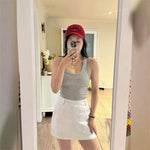 Simple-style Linen Skort For Women