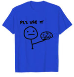Brain-themed Funny Graphic Loose-fit Crewneck T-shirt