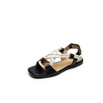 Genuine Leather Flat Cross-strap Open-toe Roman Sandals