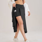 Fashionable Irregular-Slit Solid-Color Skirt For Women
