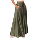 Elegant High-quality Satin A-line Skirt For Women