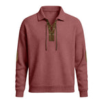 Mens Fashion Solid-Color Long-Sleeve Loose-Fit Sweatshirt