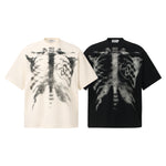 American-style Retro Street-chic Waffle-knit Loose-fit T-shirt For Couples