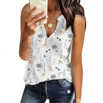 Summer Casual Floral Sleeveless Tank Printed Womens Top