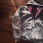 American-style Trendy Vintage Letter-embroidered Patchwork Reversible Loose-fit Hooded Jacket Hoodie