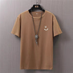 Mens Casual Loose-fit Short-sleeve Top