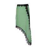 Asymmetrical Satin Lace Skirt For Women