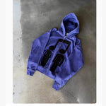 Printed Zip-Up Hoodie Loose-Fit Sweatshirt
