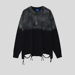 Handsome Washed-look Ombre Necklace Loose-fit Bottoming Shirt Top