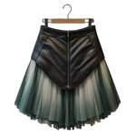 New Chinese Style Chic Spicy Girl Pleated Patchwork Mini Skirt