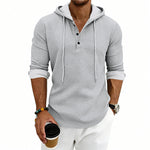 Loose-fit Retro Long-sleeve Henley Casual Sweatshirt