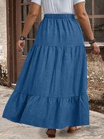 New Arrival Women's High Waist Vintage Casual Maxi Skirt Plus Size