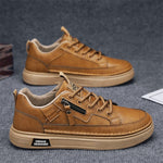 Casual Breathable Solid-color Trendy Lace-up Round-toe Sneakers