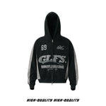 American-style Suede-Brushed Zip-Up Jacket Sweatshirt Short-Style Hooded Top For Couples