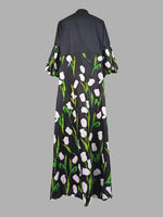 Printed Minimalist Midi Dress European And American Style
