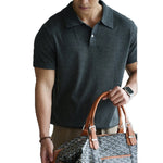 Tencel-linen Blended Floral-textured Knitted Short-sleeve T-shirt