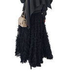 Long A-line Dress With Large Ruffled Trim