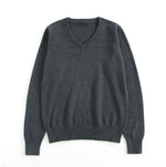 School-supplied Dark Gray Long-sleeve Knit Top