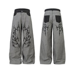 Mens American Style High Street Wide Leg Denim Jeans