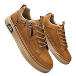 Casual Breathable Solid-color Trendy Lace-up Round-toe Sneakers