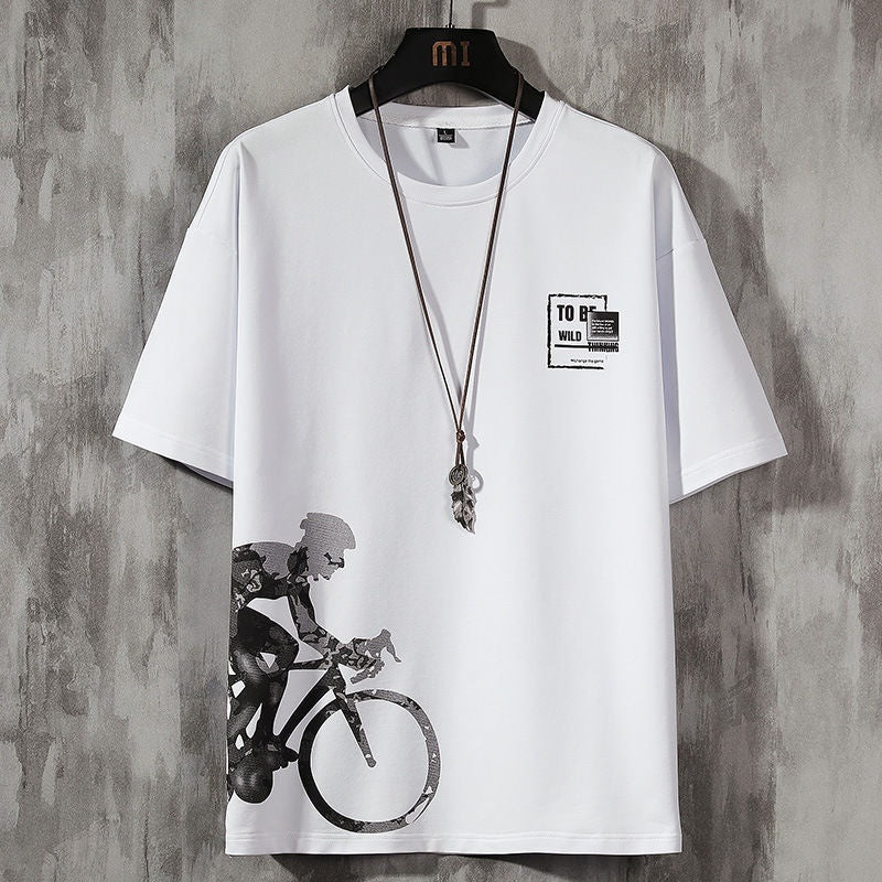 Summer Casual Set Mens Ultra-Thin Quick-Dry Ice Silk Short-Sleeve