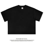 Wide Crew Neck Heavyweight Pure Cotton Short-sleeve Vintage Washed Cropped T-shirt