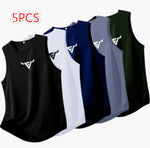 Mens Quick-Drying Sleeveless Basketball Top With American-Style Print