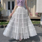 New Womens Tiered Ruffled Panel Midi Skirt