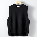 Mens Solid-Color Versatile Split Vest