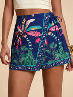 Fashionable Minimalist Casual Printed High-waisted Shorts