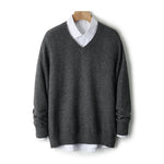V-neck Cashmere Sweater Loose Fit Extra Thick