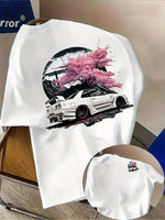 Mens Racing-Print T-Shirt Lightweight And Breathable